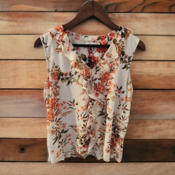 Calvin Klein Tops - Calvin Klein Womens floral sleeveless blouse size L